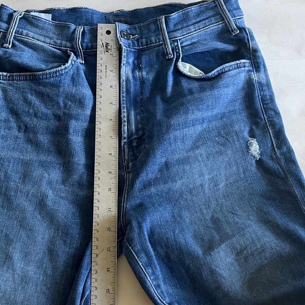 Mother The Hustler Ankle Fray Blue Jeans Size 32 - Picture 10 of 10